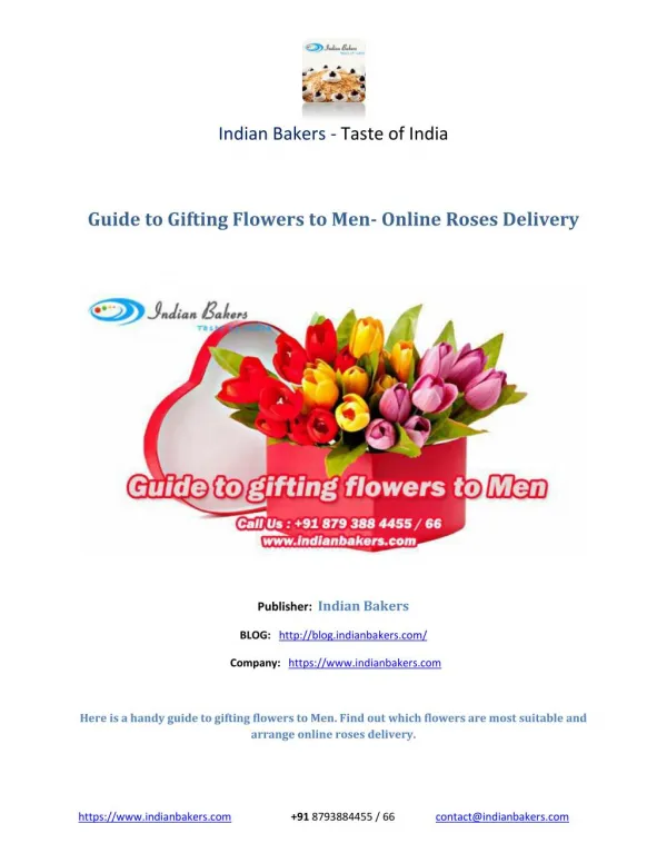 Guide to Gifting Flowers to Men- Online Roses Delivery