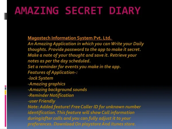 Amazing secret diary app for free