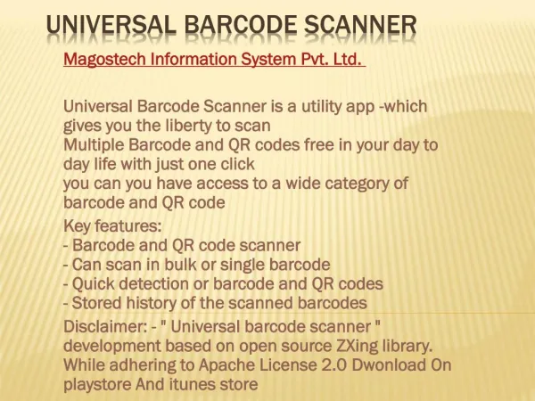 Universal barcode scanner