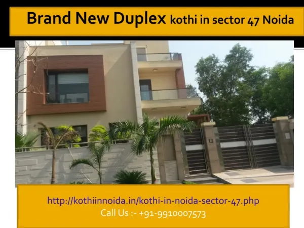 Luxury Kothi in Noida Sector 47, kothi in noida, New Construction Duplex kothi