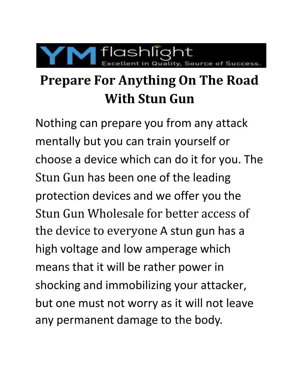 prepare for anything on the road with stun gun
