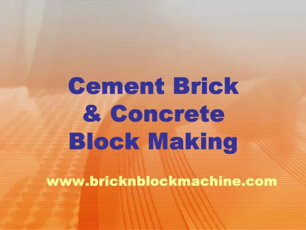 Cement Brick Concrete Block Making