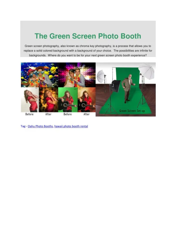 The Green Screen Photo Booth