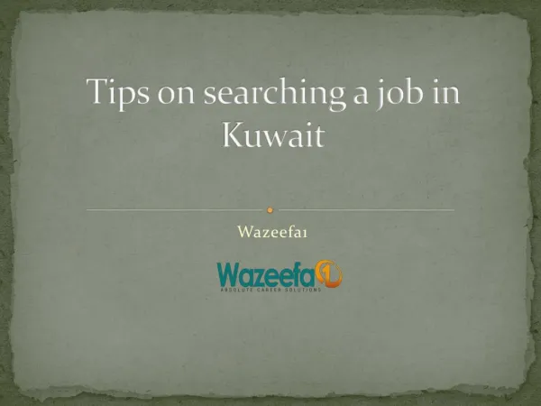 Tips on searching a job in kuwait