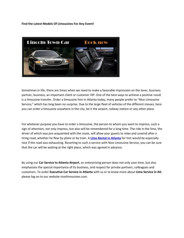 Atlanta Airport Car Service