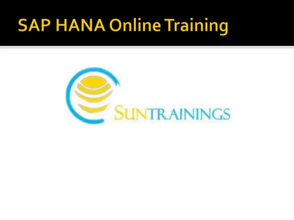 SAP Hana Online Training in Hyderabad