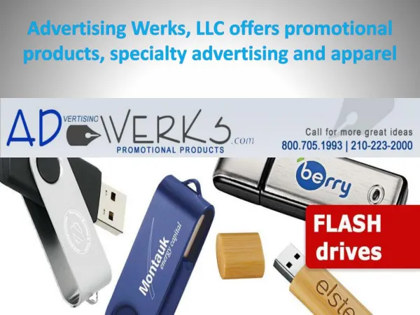 Advertising Werks, LLC offers promotional products, specialty advertising and apparel