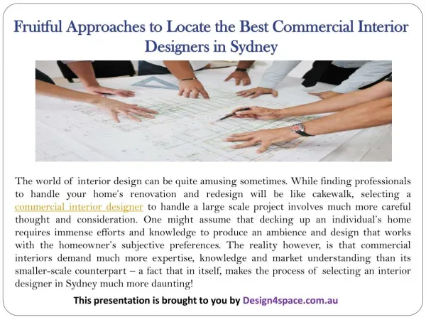 Fruitful Approaches to Locate the Best Commercial Interior Designers in Sydney
