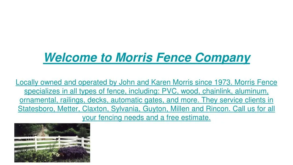 welcome to morris fence company