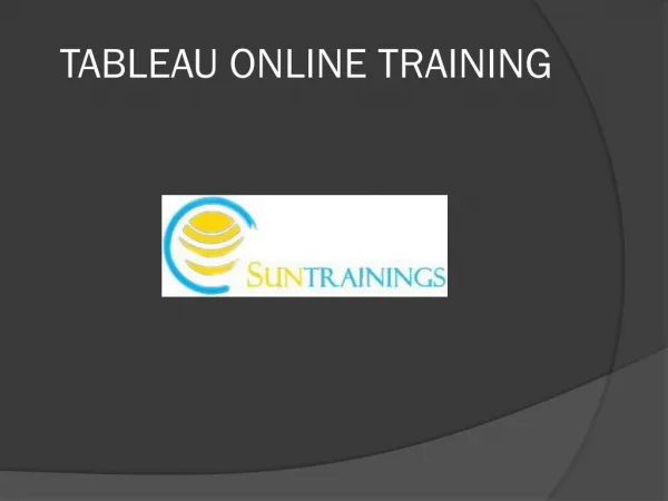 TABLEAU Online Training in Hyderabad