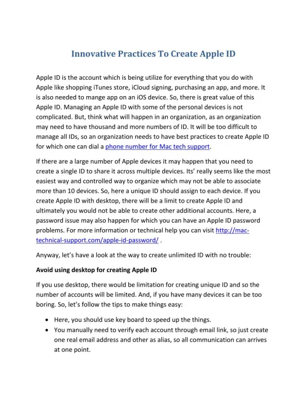 Innovative Practices To Create Apple ID