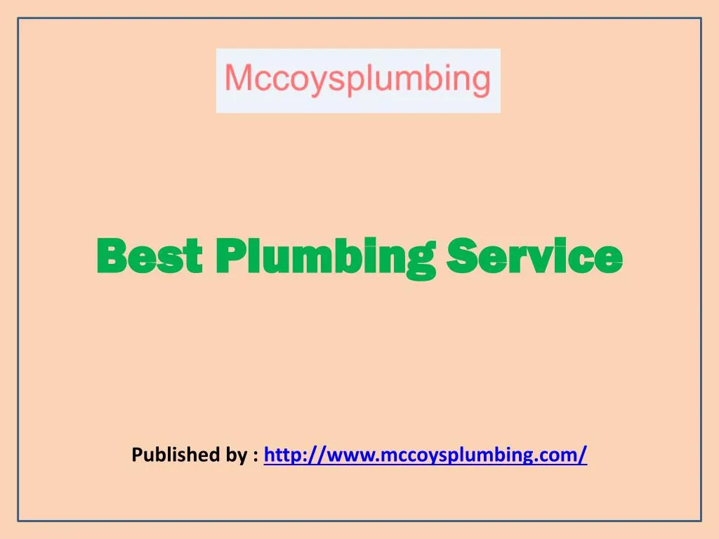 best plumbing service