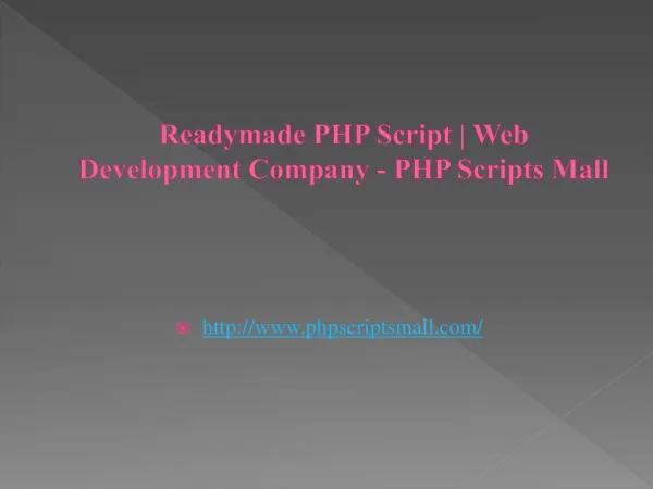 Readymade PHP Script | Web Development Company - PHP Scripts Mall