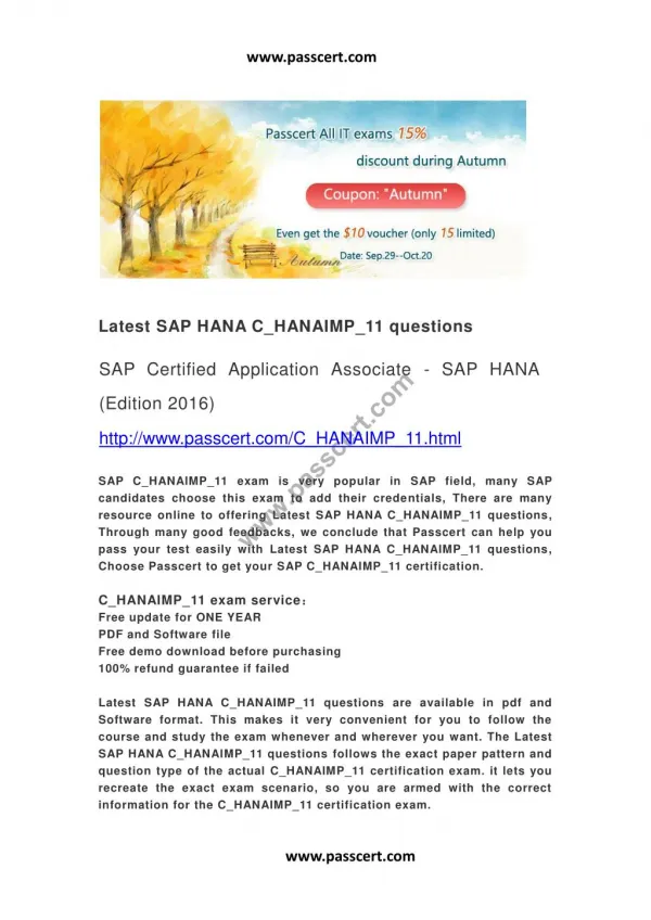 SAP HANA C_HANAIMP_11 questions