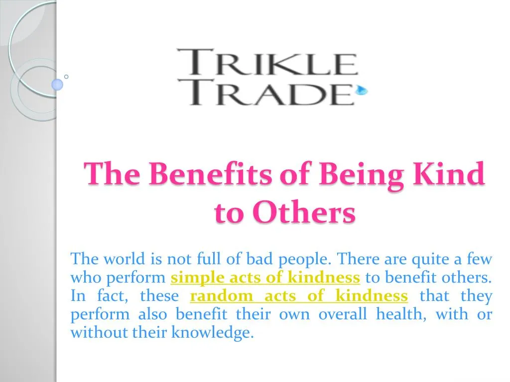the benefits of being kind to others