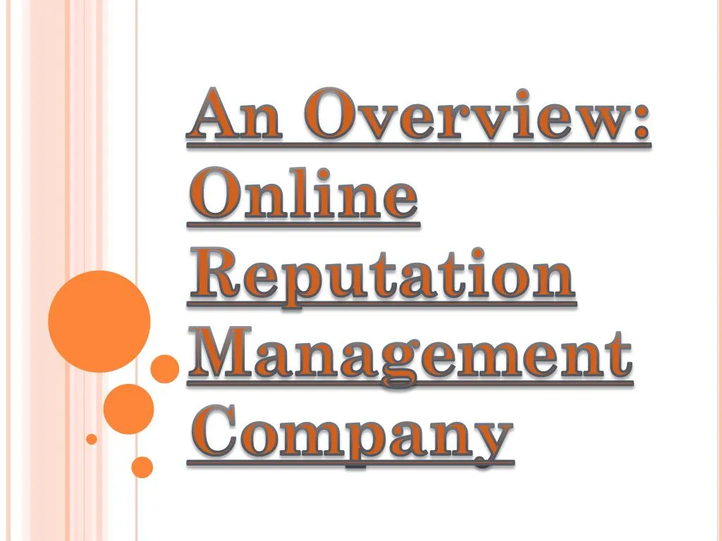 an overview online reputation management company