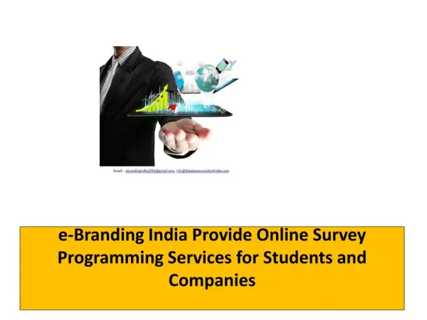 e-Branding India Provide Online Survey Programming Services for Students and Companies