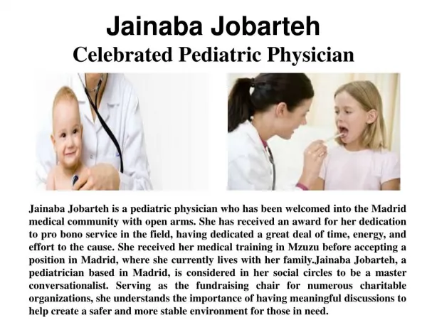 Jainaba Jobarteh - Celebrated pediatric physician