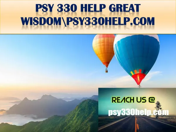 PSY 330 HELP GREAT WISDOM\psy330help.com