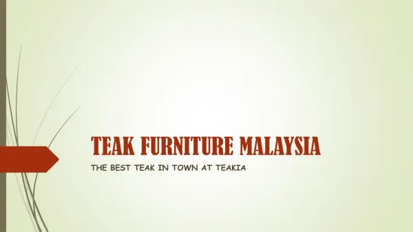 Teak Furniture Malaysia