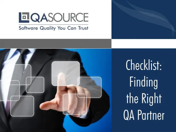 Checklist - Finding Right QA Partner