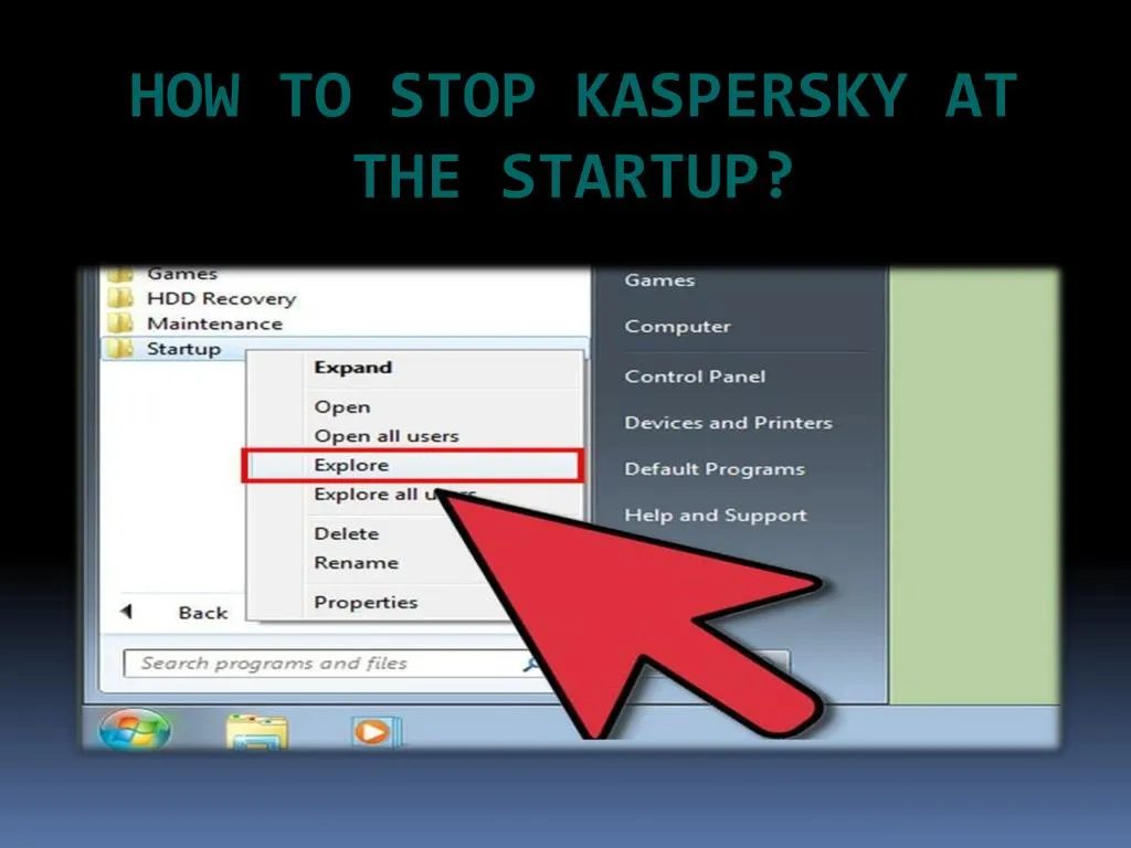 how to stop kaspersky at the startup