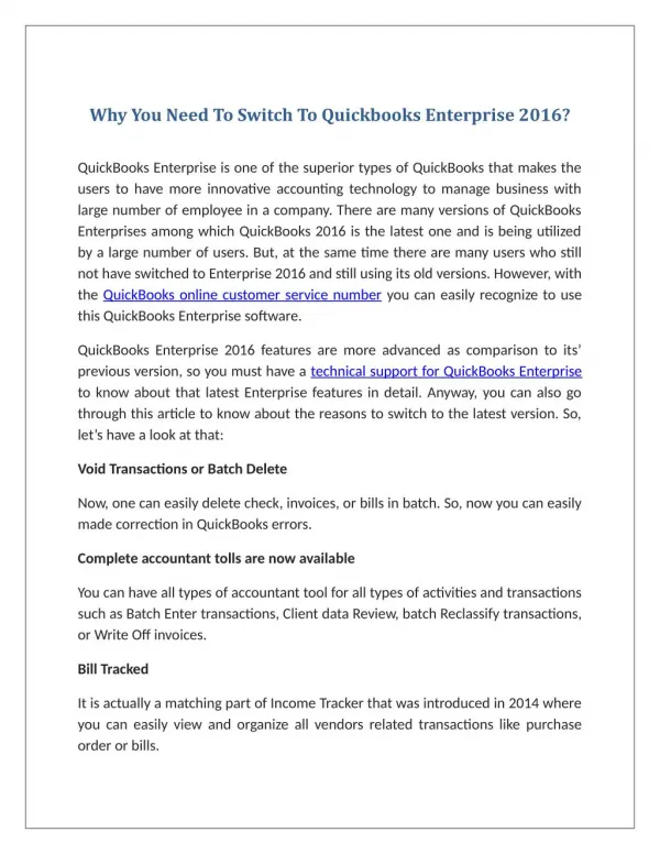 Why You Need To Switch To Quickbooks Enterprise 2016?