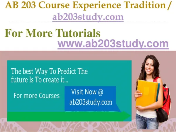 AB 203 Course Experience Tradition / ab203study.com