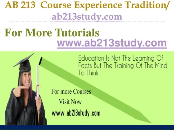 AB 213 Course Experience Tradition / ab213study.com