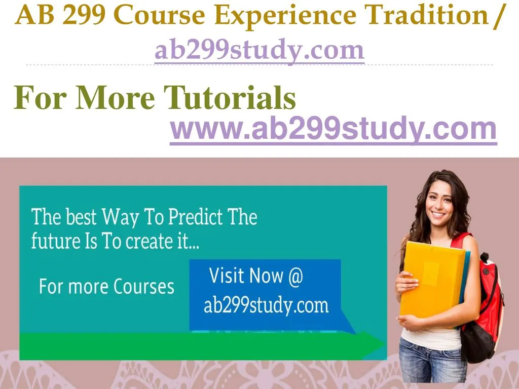 ab 299 course experience tradition ab299study com