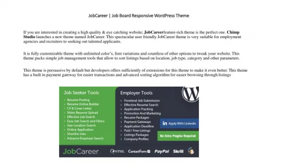 Best Premium Job Board Wordpress Theme - JobCareer