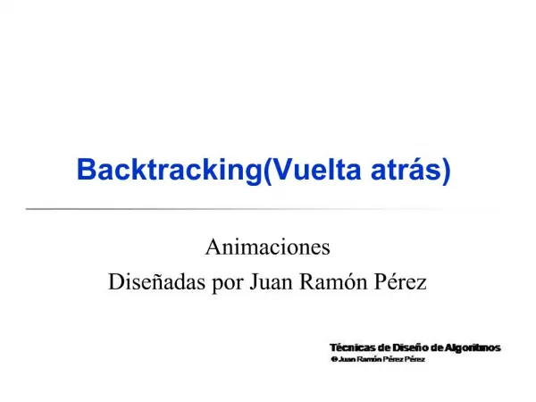 Backtracking Vuelta atr s