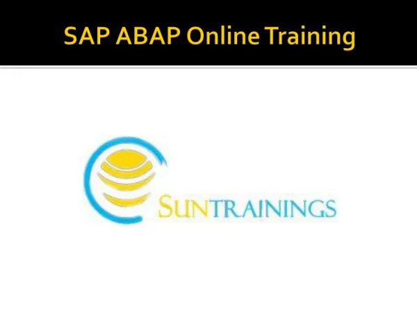 SAP ABAP Online Training In Hyderabad