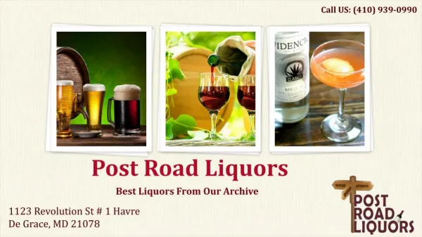 Popular Wines, Beers and Spirits Served in Maryland