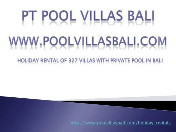 PT Pool Villas Bali