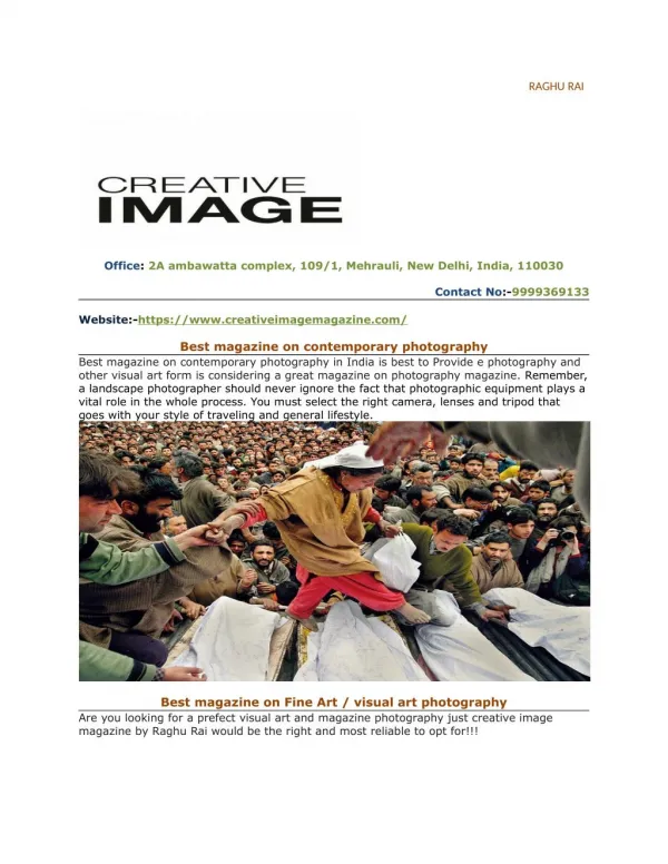 Top photography magazine in India