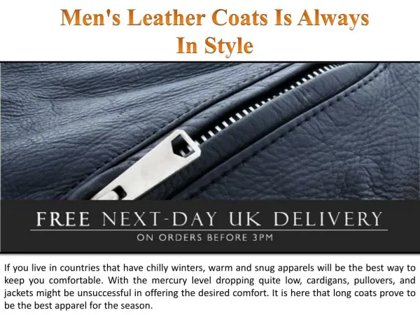 Men's Leather Coats Is Always In Style