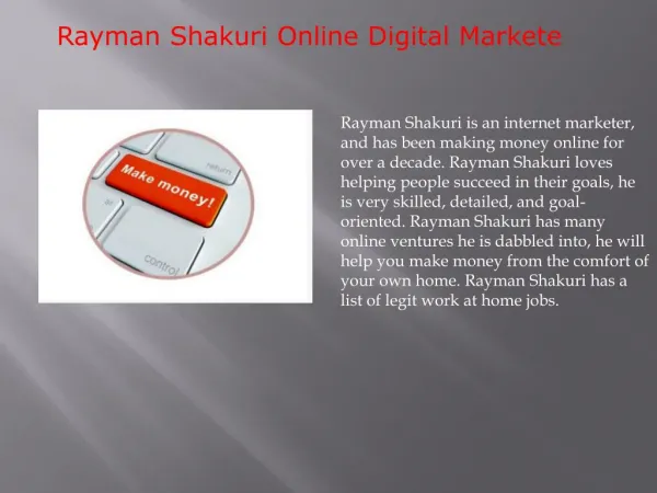 Rayman Shakuri Online Media Marketer