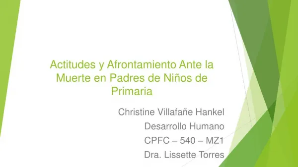 actitudes y afrontamiento ante la muerte en padres de ni os de primaria