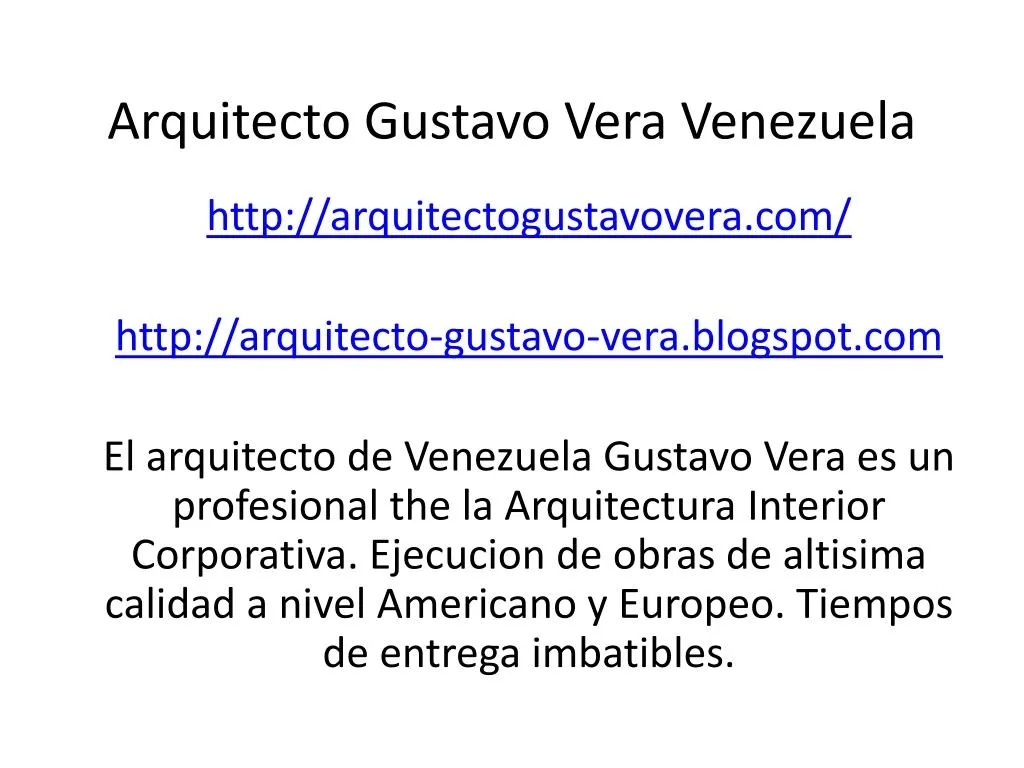 arquitecto gustavo vera venezuela