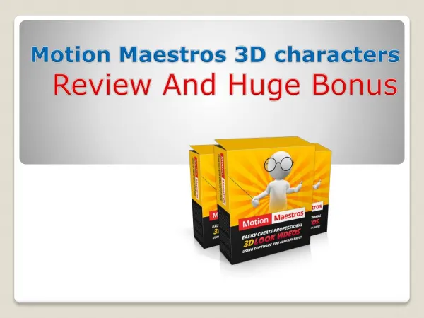 Motion Maestros 3D characters Review And Bonus