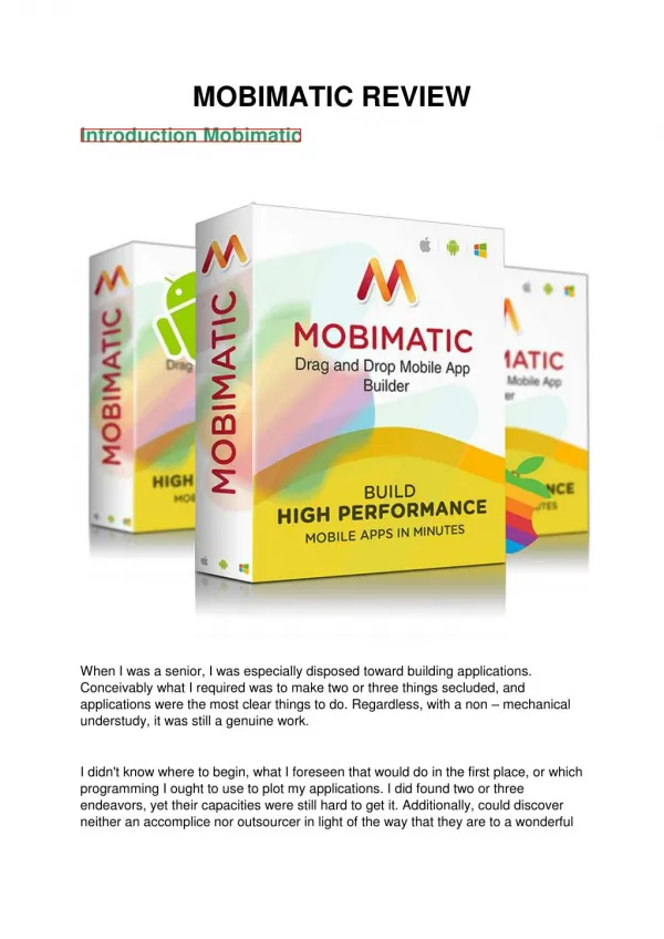 Mobimatic Review