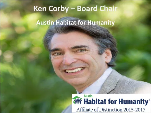 Ken Corby Board Chair Of Austin Habitat For Humanity