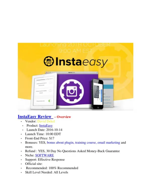 InstaEasy Review -why should you need it ?