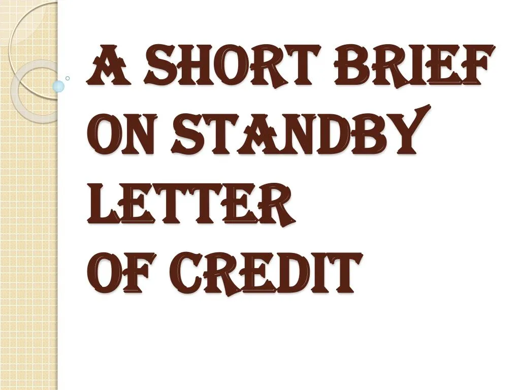 a short brief on standby letter of credit