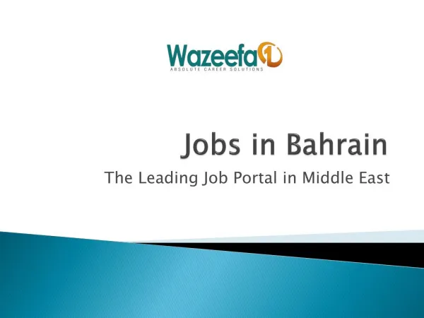 Find latest jobs in Bahrain
