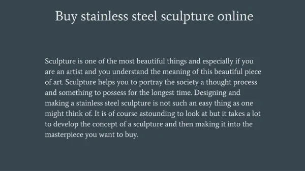 Buy stainless steel sculpture online