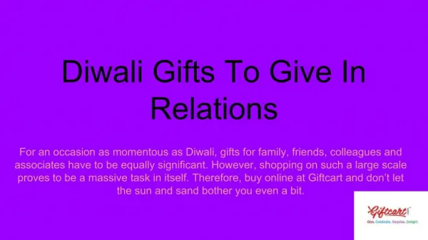 Diwali Gifts To Give In Relations