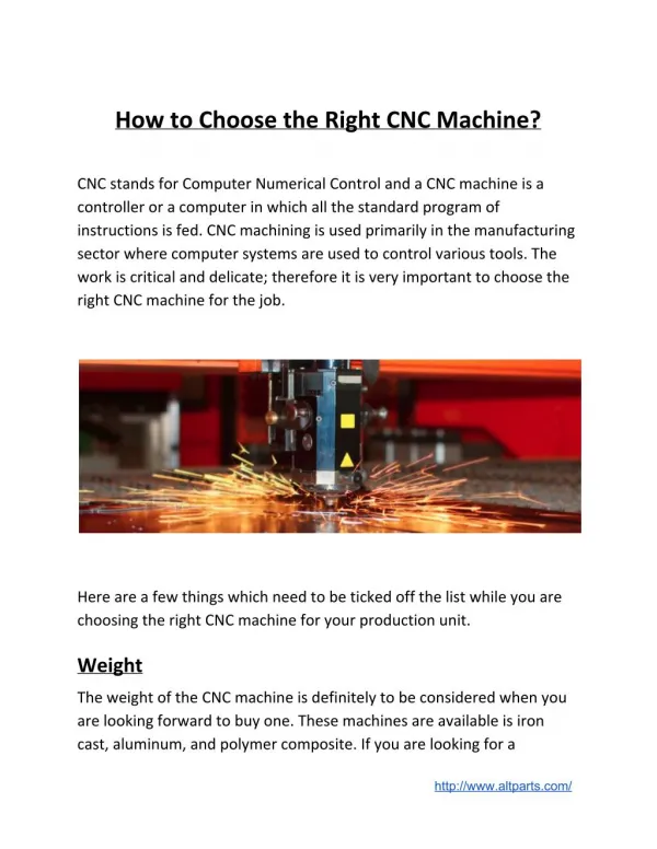 How to Choose the Right CNC Machine?