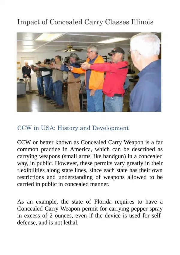 Impact of Concealed Carry Classes Illinois